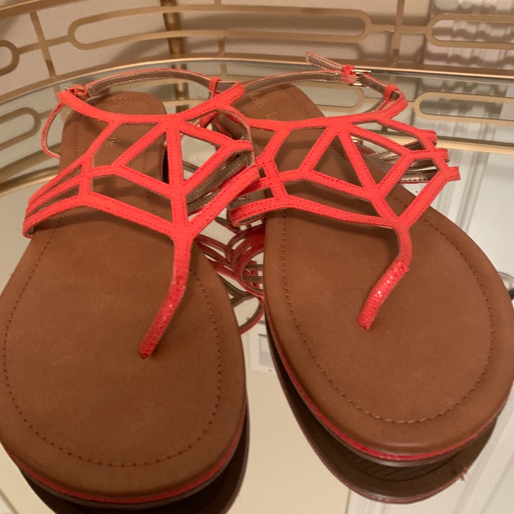 Kelly & Katie Tangerine Sandals! NWOT